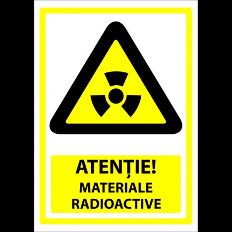 semn pentru materiale radioactive